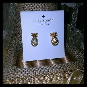 Kate spade pave pineapple earrings